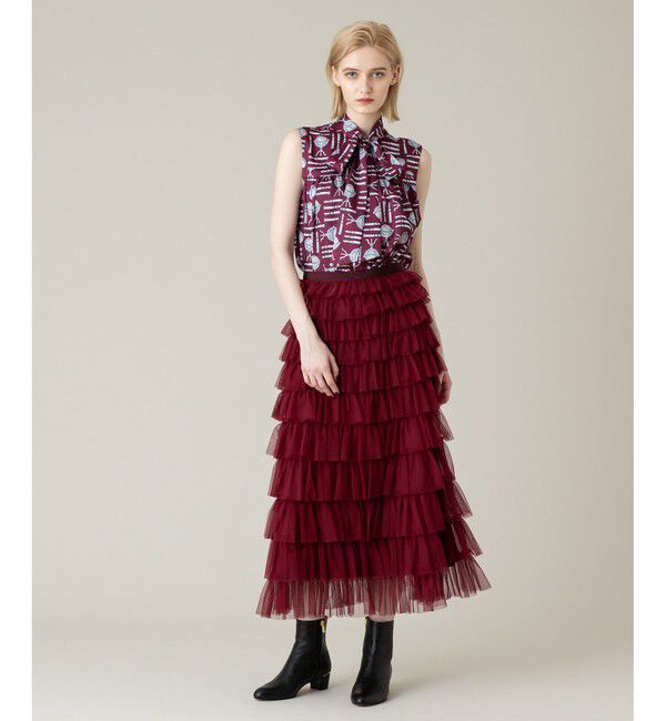 LOULOU WILLOUGHBY「【LOULOU WILLOUGHBY】ティアードチュールスカート」|スカート|