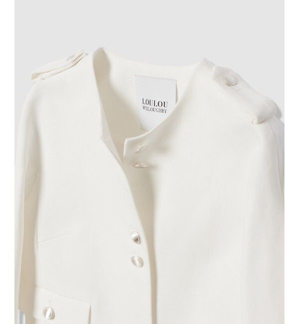LOULOU WILLOUGHBY「【LOULOU WILLOUGHBY】コットンダブルクロスジャケット」|ノーカラージャケット|
