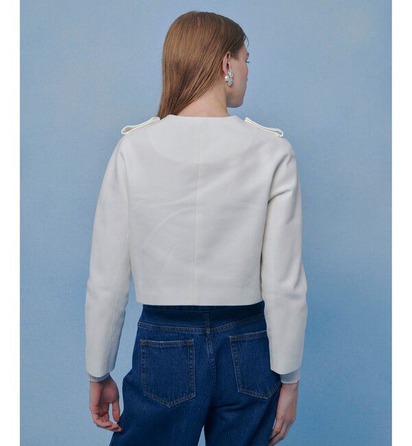 LOULOU WILLOUGHBY「【LOULOU WILLOUGHBY】コットンダブルクロスジャケット」|ノーカラージャケット|