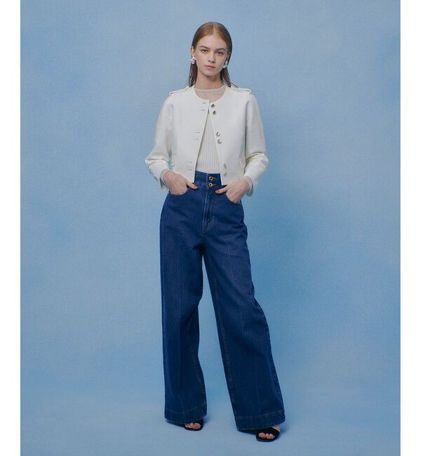 LOULOU WILLOUGHBY「【LOULOU WILLOUGHBY】コットンダブルクロスジャケット」|ノーカラージャケット|