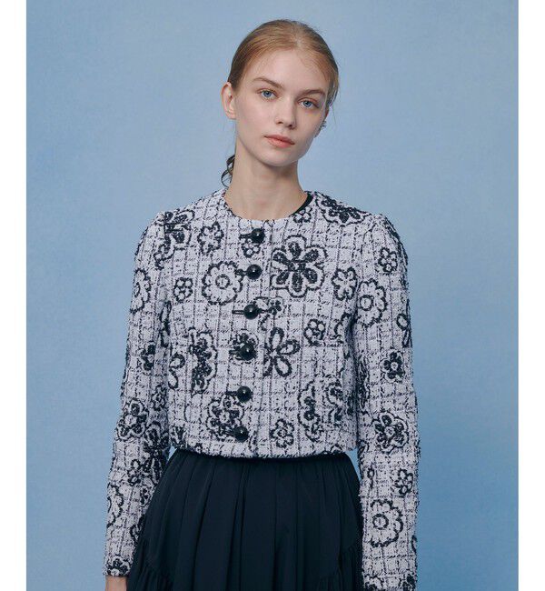 LOULOU WILLOUGHBY「【LOULOU WILLOUGHBY】MALHIA ツイードクルージャケット」|ノーカラージャケット|