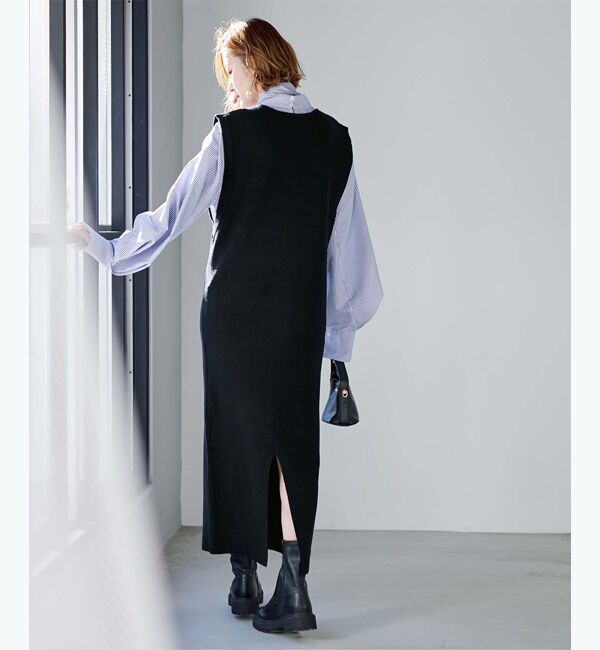 ur's「ディープアームホールIラインニットワンピース」|ワンピース|