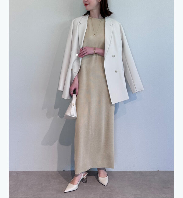 ur's「ディープアームホールIラインニットワンピース」|ワンピース|ライトベージュ