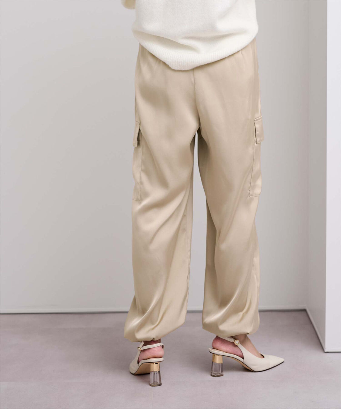 ur's「サテンパラシュートパンツ」|カーゴ|