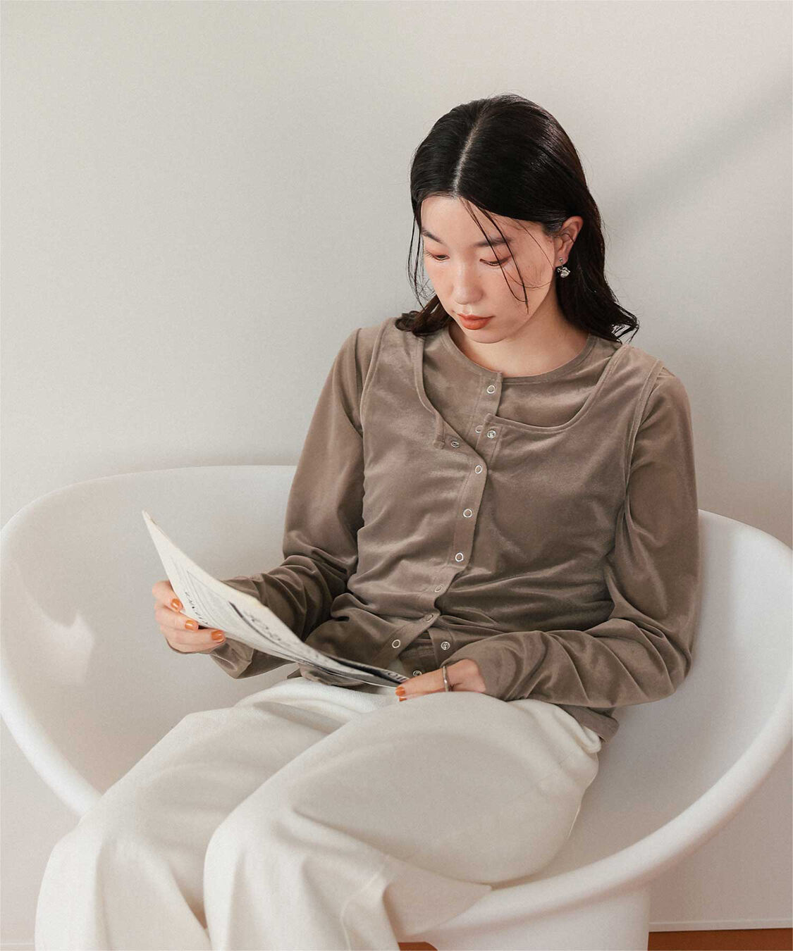 titivate「シアーベロアカーディガン」|カーディガン|