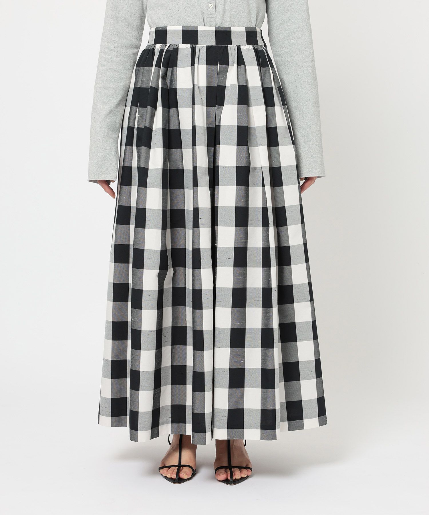 BABYLONE「チェックシャンタンスカート」|スカート|
