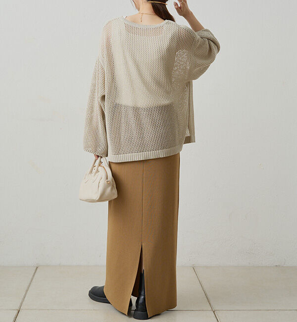  「ワイドスリーブメッシュニット」|ニット・セーター|