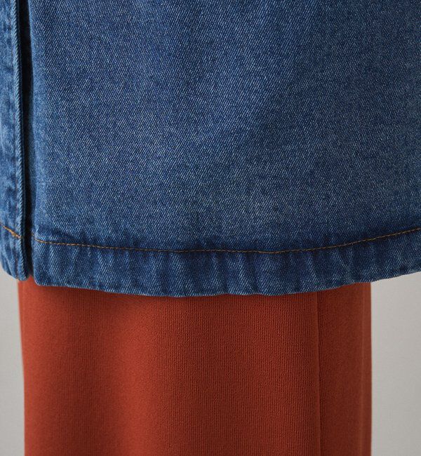  「デニムノーカラーワークジャケット」|デニムジャケット|