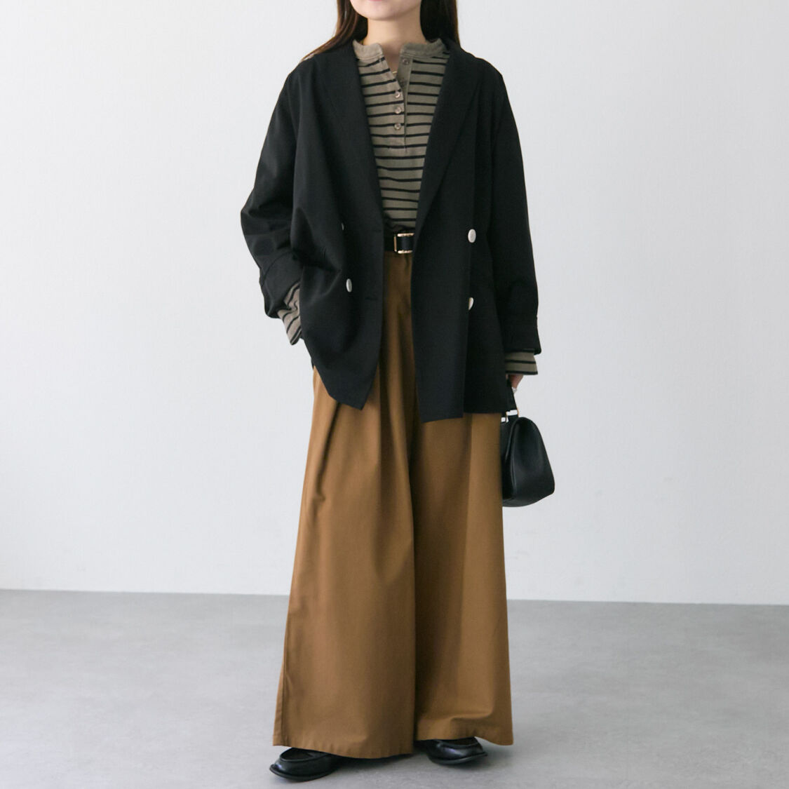  「コットンレーヨンツータックワイドパンツ」|その他|