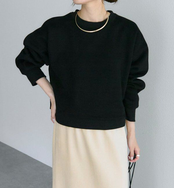  「シンプル裏起毛スウェットショートプルオーバー」|プルオーバー|