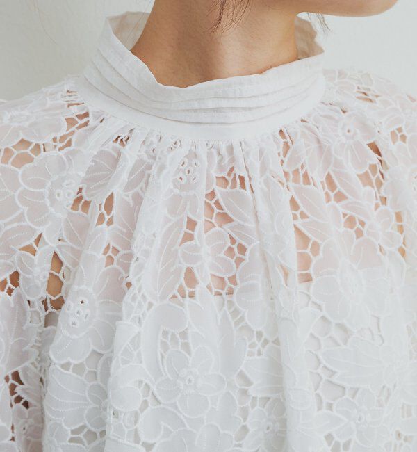  「フラワーモチーフカットワークレースブラウス」|プルオーバー|