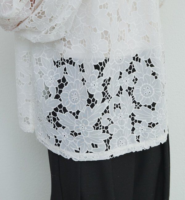  「フラワーモチーフカットワークレースブラウス」|プルオーバー|