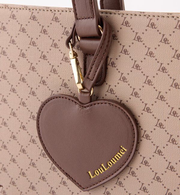  「【LouLoumei】ハートチャーム付きトートバッグ／推し活にも／自立可能」|トートバッグ|