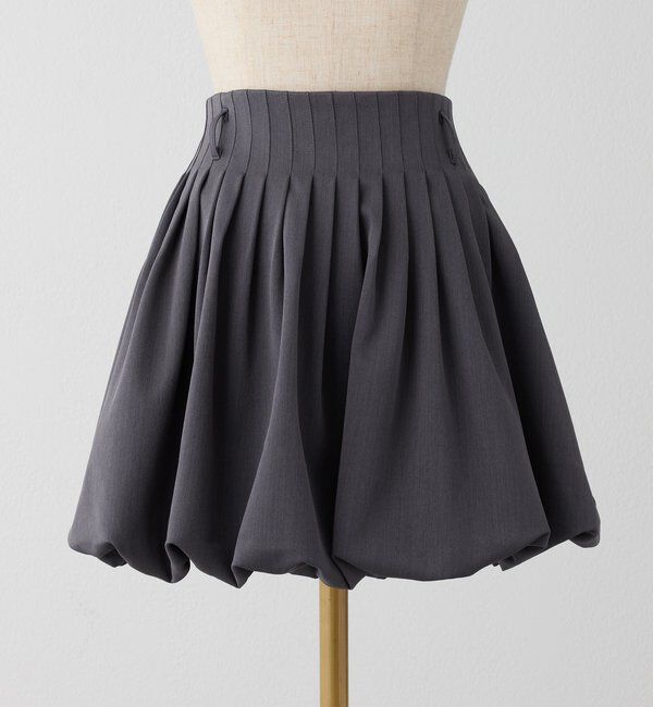  「ベルト付きプリーツバルーンミニスカート」|スカート|