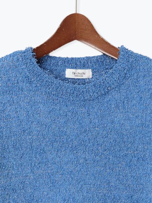 Te chichi TERRASSE「ラメヒゲヤーンハーフスリーブニット」|ニット・セーター|