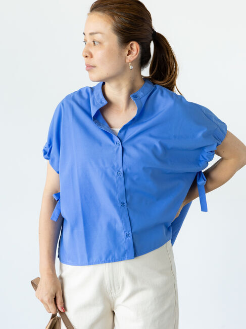 Lugnoncure「袖口ドロストブラウス」|シャツ・ブラウス|ブルー