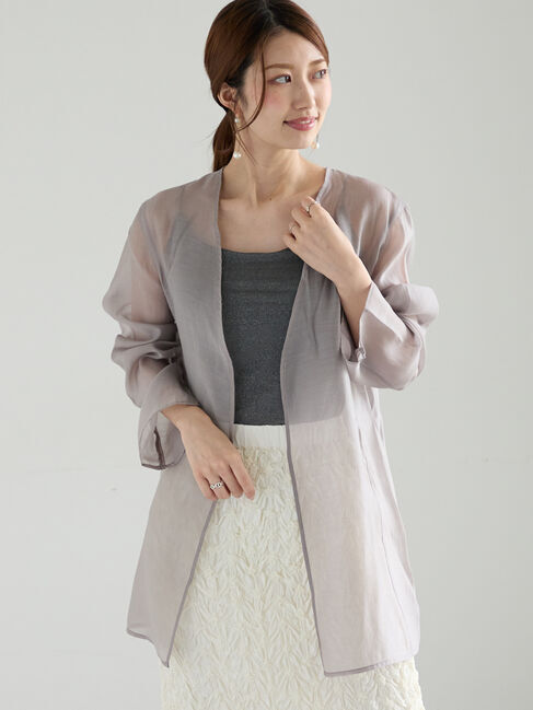 Te chichi「シアーノーカラーシャツ」|シャツ・ブラウス|グレー