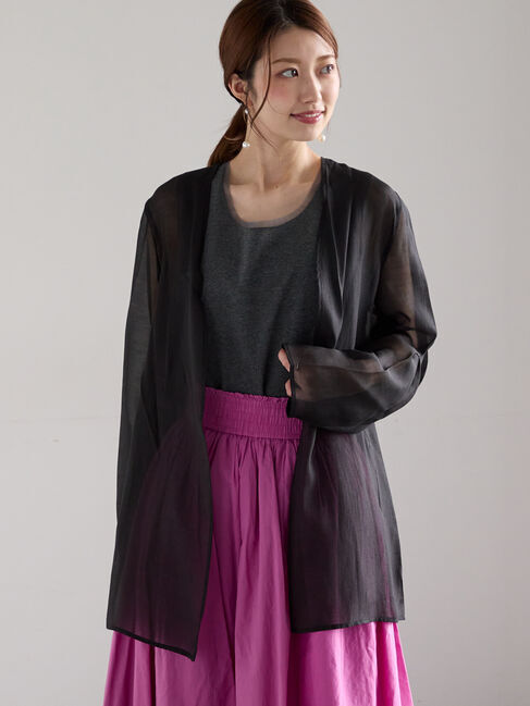 Te chichi「シアーノーカラーシャツ」|シャツ・ブラウス|ブラック