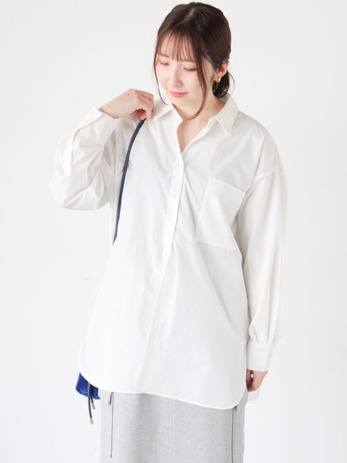 Te chichi TERRASSE「胸刺繍オーバーサイズシャツ《2025autumn catalog item》」|シャツ・ブラウス|オフホワイト