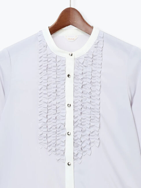 Te chichi「フロントフリルバイカラーブラウス」|シャツ・ブラウス|