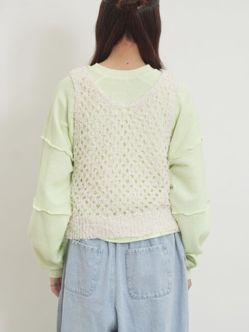 Samansa Mos2「透かし柄ニットビスチェ」|ダウンベスト・ベスト|