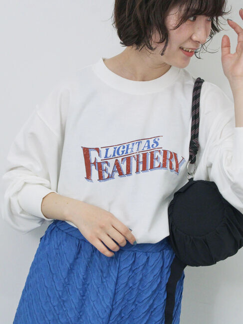 Samansa Mos2 blue「ミニ裏毛アソートプリントプルオーバー」|Tシャツ・カットソー|オフホワイト