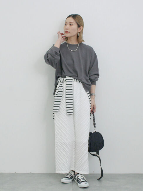 Samansa Mos2 blue「ミニ裏毛アソートプリントプルオーバー」|Tシャツ・カットソー|