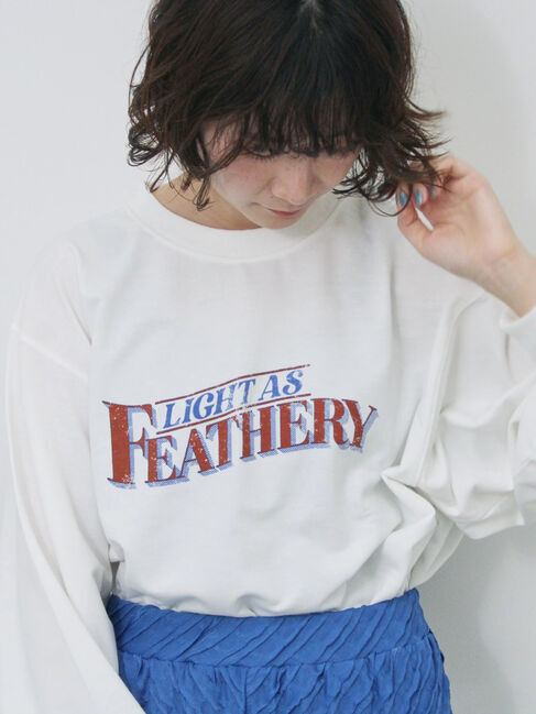 Samansa Mos2 blue「ミニ裏毛アソートプリントプルオーバー」|Tシャツ・カットソー|