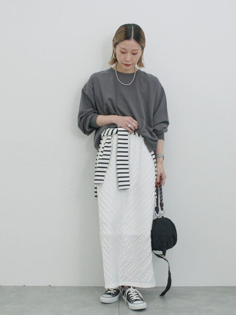 Samansa Mos2 blue「ミニ裏毛アソートプリントプルオーバー」|Tシャツ・カットソー|