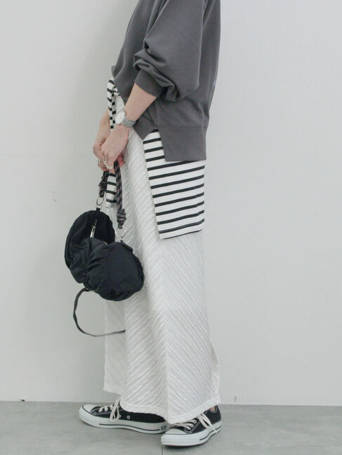 Samansa Mos2 blue「バイアスフリルカットスカート」|スカート|