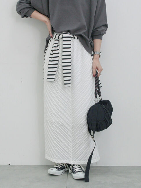 Samansa Mos2 blue「バイアスフリルカットスカート」|スカート|