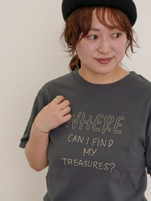 Samansa Mos2「[リサイクルコットン]柄アソートTシャツ」|Tシャツ・カットソー|チャコールグレー