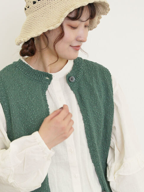 Samansa Mos2「スラブ前後2WAYベスト」|ダウンベスト・ベスト|グリーン