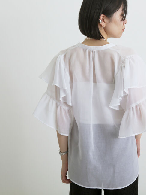 sm2rhythm「ボイルラッフルブラウス」|シャツ・ブラウス|