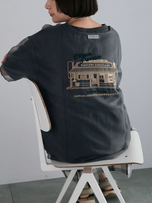 SM2「オーガンジー刺繍TシャツSET」|Tシャツ・カットソー|チャコールグレー