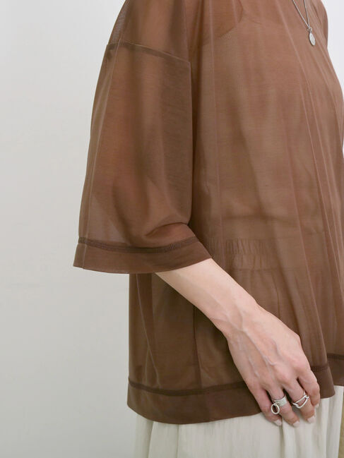 Samansa Mos2 blue「◎シアープルオーバー」|Tシャツ・カットソー|