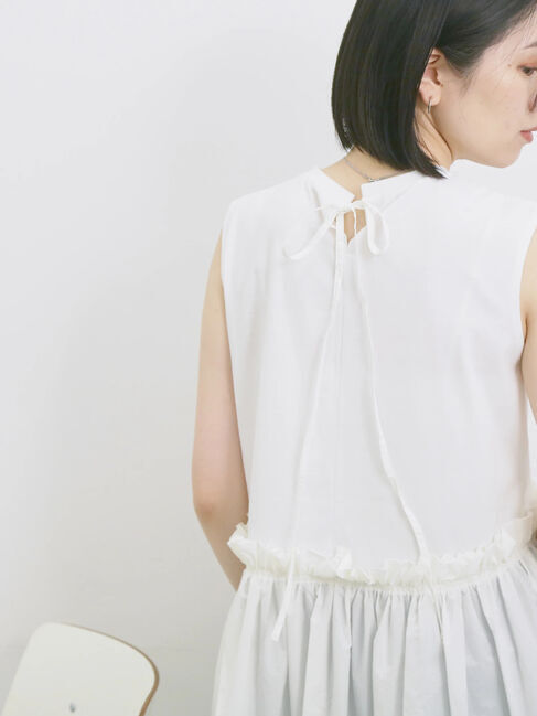 Samansa Mos2 blue「◎【接触冷感】ドッキングノースリーブプルオーバー」|Tシャツ・カットソー|