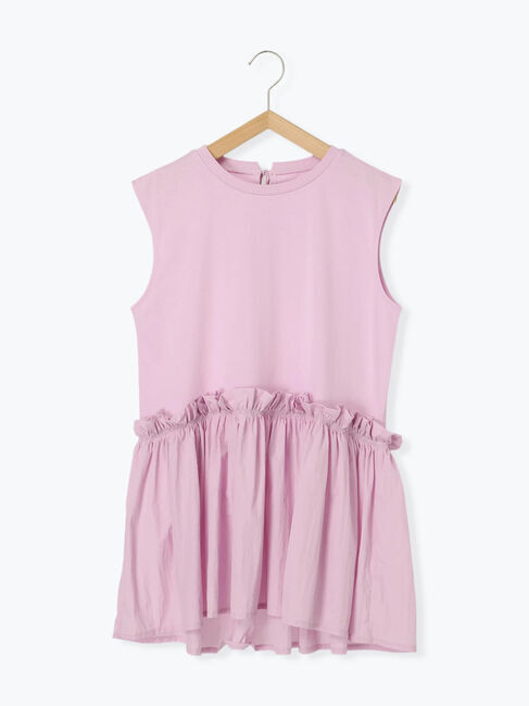 Samansa Mos2 blue「◎【接触冷感】ドッキングノースリーブプルオーバー」|Tシャツ・カットソー|