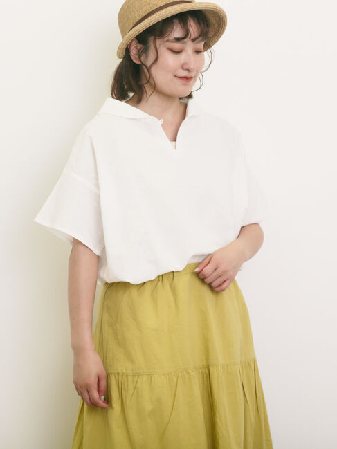 Samansa Mos2「【クールコットン】柄アソートスキッパーチュニック」|シャツ・ブラウス|