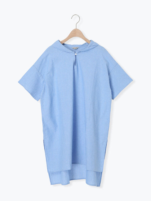 Samansa Mos2「【クールコットン】柄アソートスキッパーチュニック」|シャツ・ブラウス|