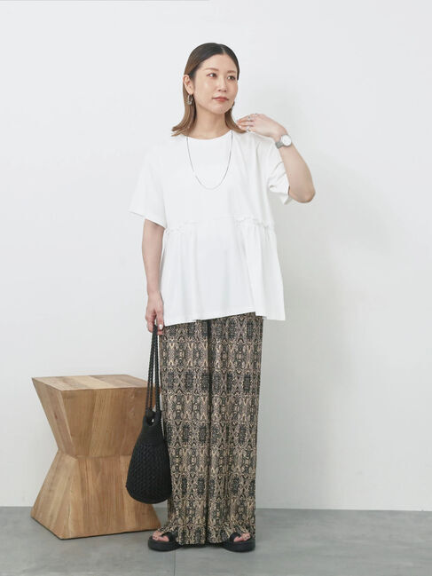 Samansa Mos2 blue「フリルチュニック」|Tシャツ・カットソー|