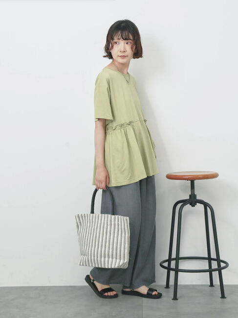 Samansa Mos2 blue「フリルチュニック」|Tシャツ・カットソー|