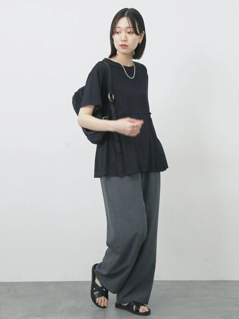 Samansa Mos2 blue「フリルチュニック」|Tシャツ・カットソー|