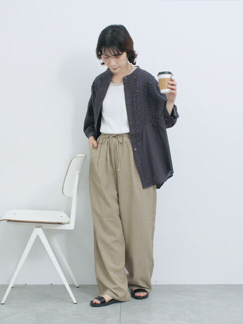 Samansa Mos2 blue「ピンタックブラウス」|シャツ・ブラウス|