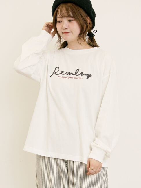 Samansa Mos2「コード刺繍長袖Tシャツ」|Tシャツ・カットソー|オフホワイト