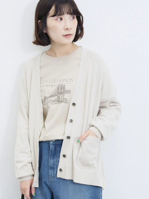 Samansa Mos2 blue「アソートプリントロンT」|Tシャツ・カットソー|