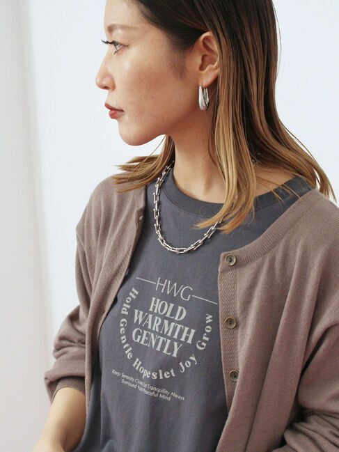 Samansa Mos2 blue「アソートプリントロンT」|Tシャツ・カットソー|