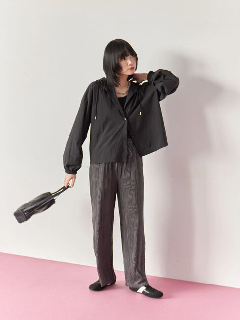 Samansa Mos2 blue「ウェーブカットパンツ」|その他|