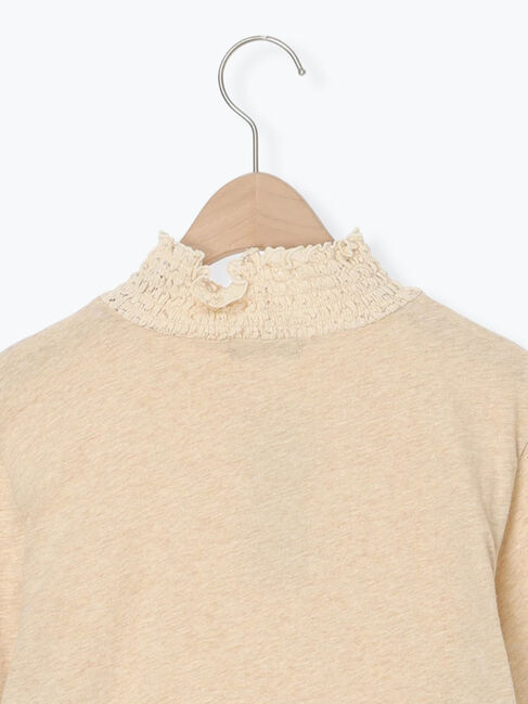 Samansa Mos2「【吸湿発熱】襟レースシャーリングカットソー」|Tシャツ・カットソー|