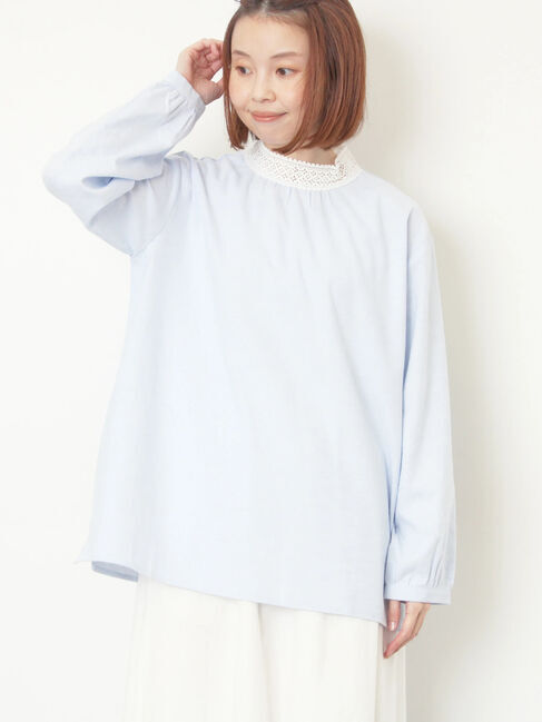 Samansa Mos2「【保温加工】襟レースブラウス」|シャツ・ブラウス|